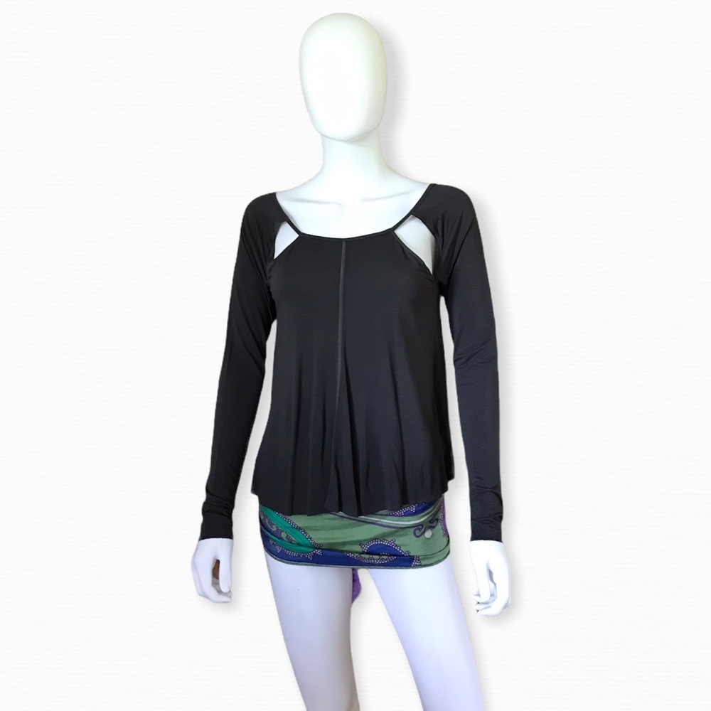 LAmade Charcoal Cut-out Long Sleeve Tee, S